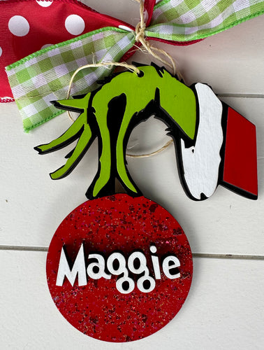 Personalized Green man Ball Ornament