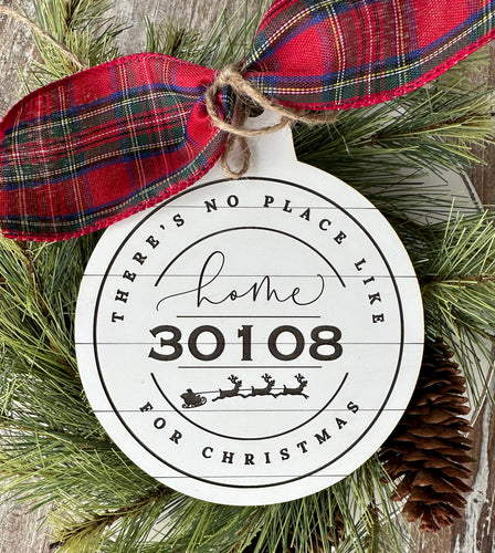 Personalized There's No Place Like Home for the Holidays Shiplap Ornament