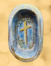 Load image into Gallery viewer, Hand Painted Prayer Dough Bowl with Glass & Resin