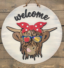 Load image into Gallery viewer, Highland Cow Interchangeable Door Hanger