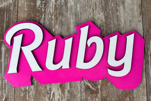 Personalized 3D Barbie Name Sign