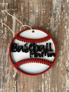 Personalized Baseball Bag Tag/Car Charm