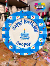 Load image into Gallery viewer, Small or Large Ceramic Personalized Birthday Plate