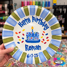 Load image into Gallery viewer, Small or Large Ceramic Personalized Birthday Plate