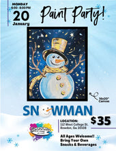 Load image into Gallery viewer, Snowman Canvas Paint Party!!!