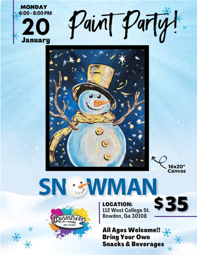 Snowman Canvas Paint Party!!!