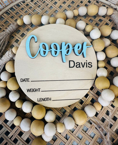Personalized Newborn Announcement Sign