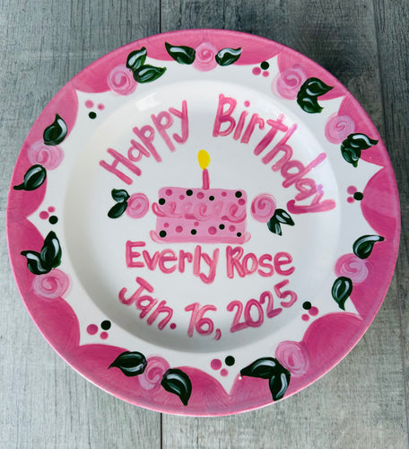 Small or Large Ceramic Personalized Birthday Plate
