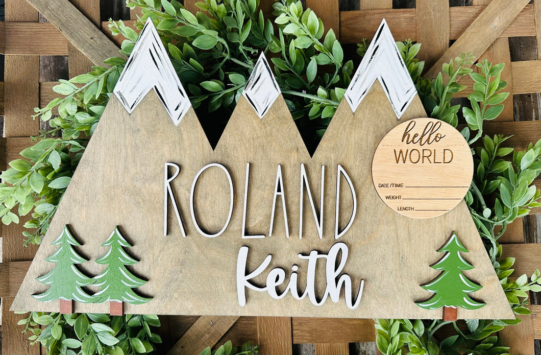 Personalized Mountain Sign