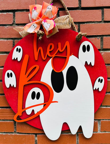Hey Boo Multi Ghost Door Sign