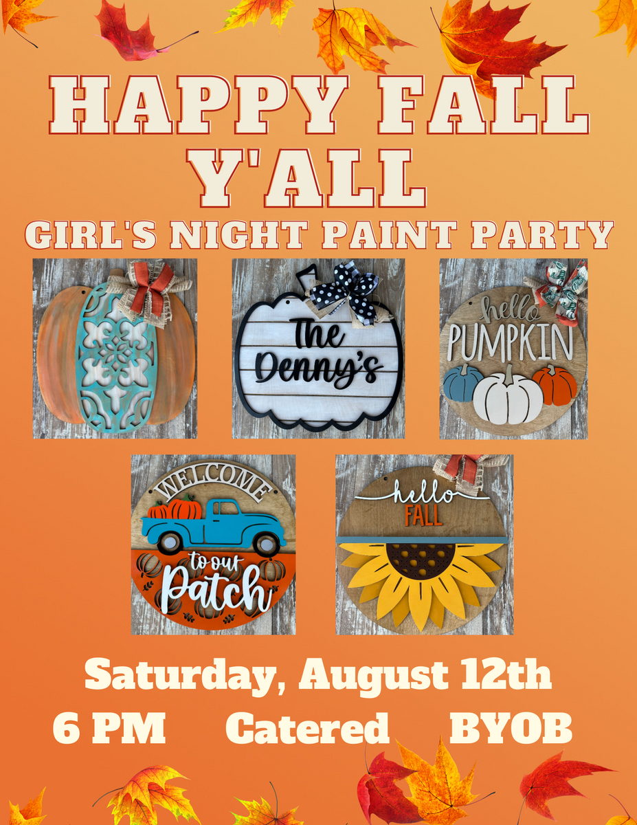 Happy Fall Y'all...Girl's Night Paint Party – Brushstrokesmobileartstudio