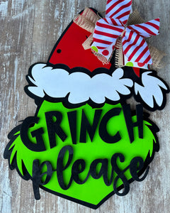 Grinch Please Door Hanger