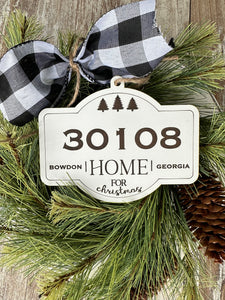 Personalized Home for Christmas Ornament