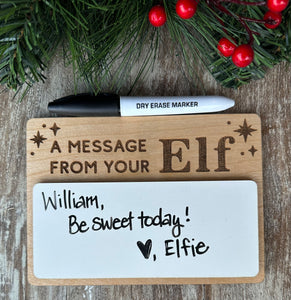 Dry Erase Elf Message Board