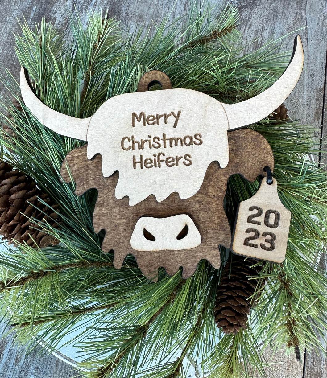 Merry Christmas Heifers 2023 Ornament