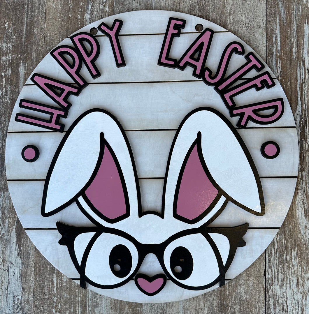 Happy Easter Nerdy Bunny Door Hanger
