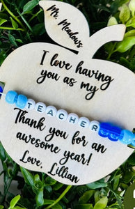Personalized Teacher Bracelet Set
