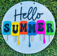 Load image into Gallery viewer, Hello Summer Popsicle Drip Door Hanger