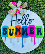 Load image into Gallery viewer, Hello Summer Popsicle Drip Door Hanger