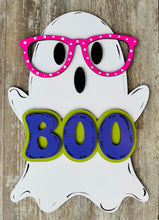 Load image into Gallery viewer, Boo Ghost with Glasses Door Hanger