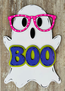 Boo Ghost with Glasses Door Hanger