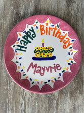 Load image into Gallery viewer, Small or Large Ceramic Personalized Birthday Plate