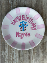 Load image into Gallery viewer, Small or Large Ceramic Personalized Birthday Plate