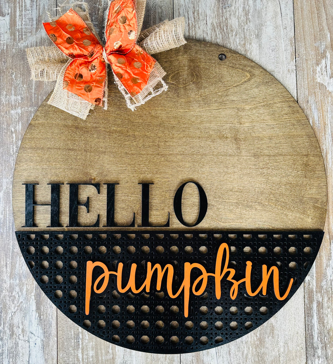 Rattan Hello Pumpkin Round