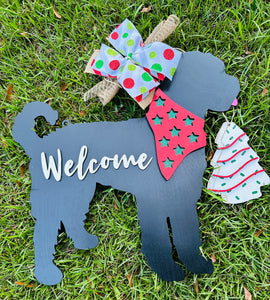 Interchangeable Silhouette Dog Welcome Door Hanger