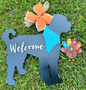 Interchangeable Silhouette Dog Welcome Door Hanger