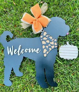 Interchangeable Silhouette Dog Welcome Door Hanger