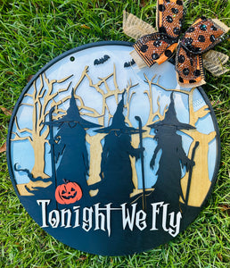 3 Witches Halloween Sign