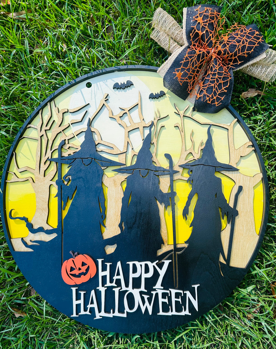 3 Witches Halloween Sign