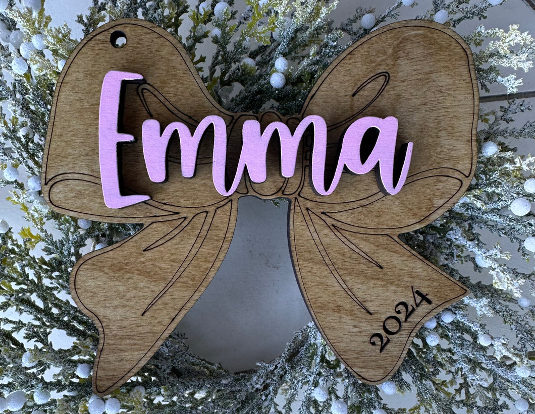 Personalized 2024 Bow Ornament