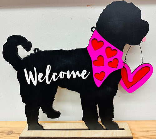 Interchangeable Silhouette Dog Welcome Door Hanger