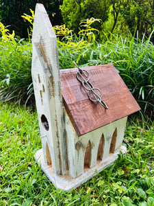 Rustic Hanging Church Bird House