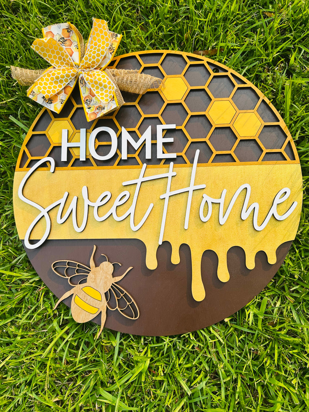 Home Sweet Home Honey Bee Door Sign
