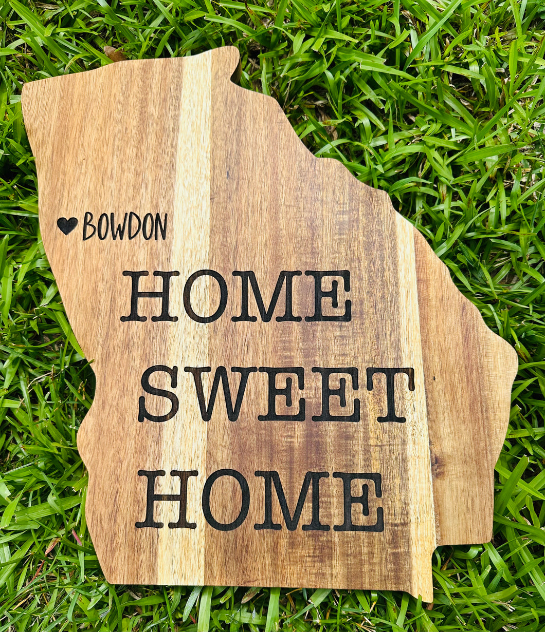Home Sweet Home Personalized State of Georgia Shaped Cutting Board