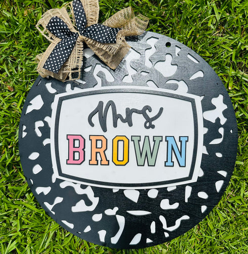 Personalized Composition Notebook Door Sign