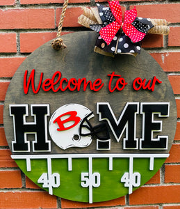 Customized Welcome to our Home Football Edition Door Sign