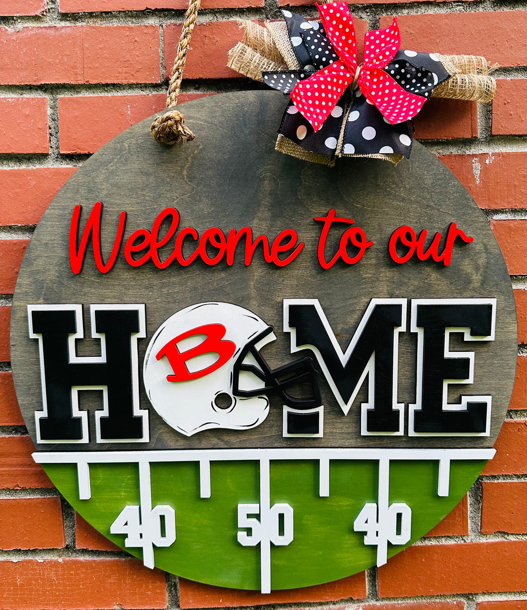 Customized Welcome to our Home Football Edition Door Sign
