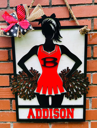 Personalized Cheerleader Door Sign