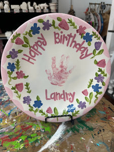 Small or Large Ceramic Personalized Birthday Plate