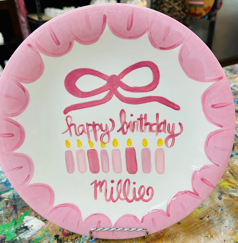 Small or Large Ceramic Personalized Birthday Plate