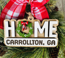Load image into Gallery viewer, Personalized Home with Wreath Christmas Ornament