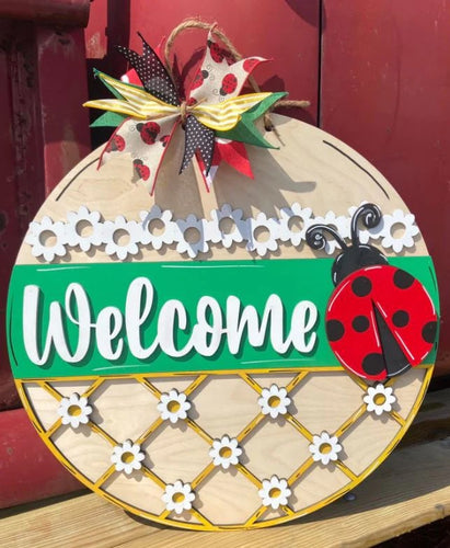 Ladybug Welcome Door Sign