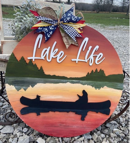 Lake Life Canoe Door Sign