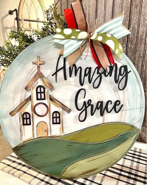 Amazing Grace Church Door Sign