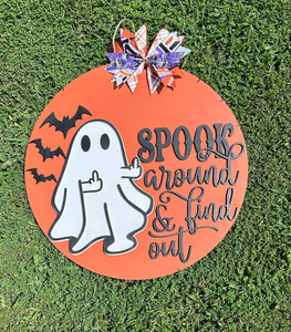 Spook Around & Find Out Door Hanger