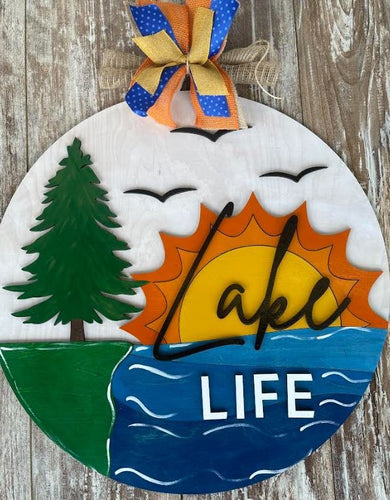Lake Life with Sun Door Sign